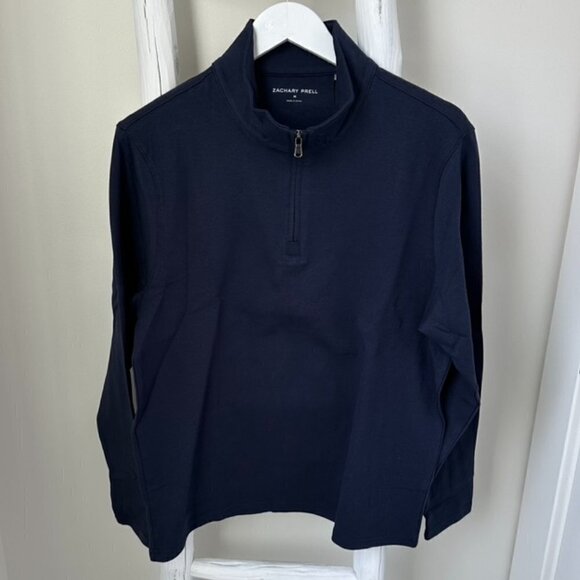 Zachary Prell Men's Joe Quarter Zip Pullover Navy NWT Sz M - Picture 2 of 12